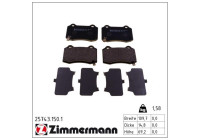Bromsbeläggssats, skivbroms 25743.150.1 Zimmermann