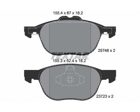 Bromsbeläggssats, skivbroms 2574801 Textar