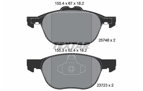 Bromsbeläggssats, skivbroms 2574801 Textar
