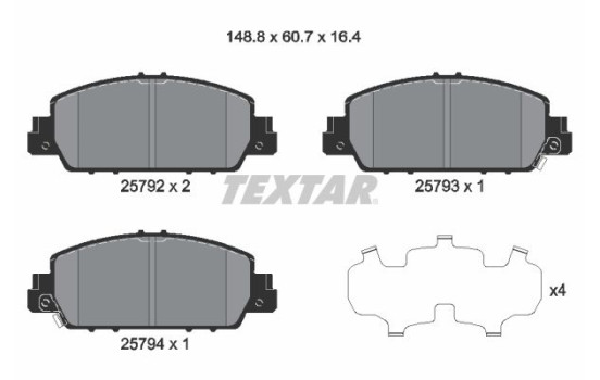 Bromsbeläggssats, skivbroms 2579201 Textar