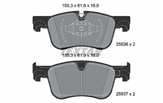 Bromsbeläggssats, skivbroms 2583605 Textar