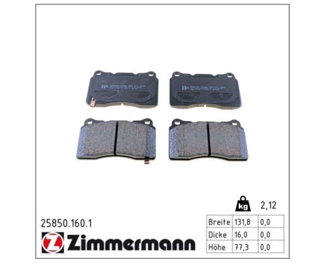 Bromsbeläggssats, skivbroms 25850.160.1 Zimmermann