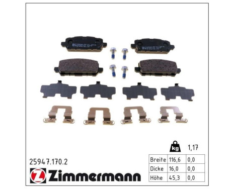 Bromsbeläggssats, skivbroms 25947.170.2 Zimmermann
