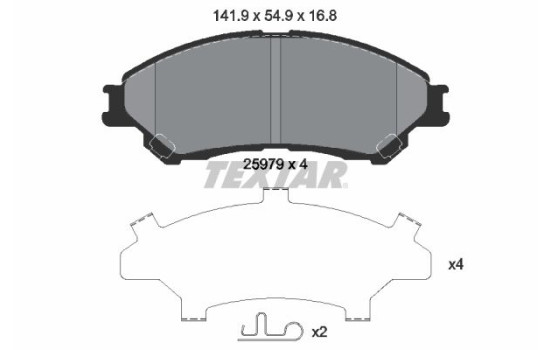 Bromsbeläggssats, skivbroms 2597901 Textar