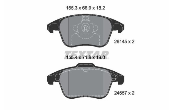 Bromsbeläggssats, skivbroms 2614501 Textar