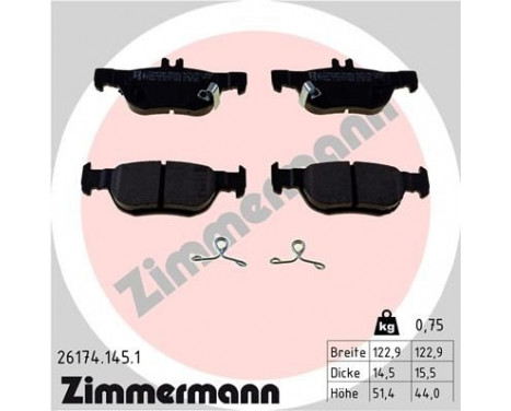 Bromsbeläggssats, skivbroms 26174.145.1 Zimmermann