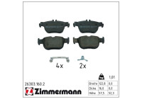 Bromsbeläggssats, skivbroms 26303.160.2 Zimmermann