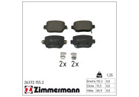 Bromsbeläggssats, skivbroms 26372.155.2 Zimmermann