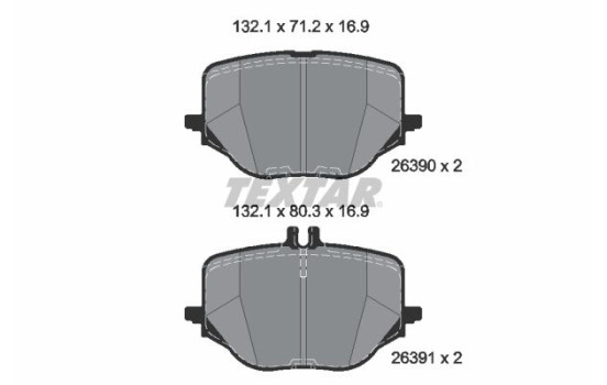 Bromsbeläggssats, skivbroms 2639001 Textar