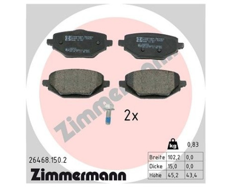 Bromsbeläggssats, skivbroms 26468.150.2 Zimmermann