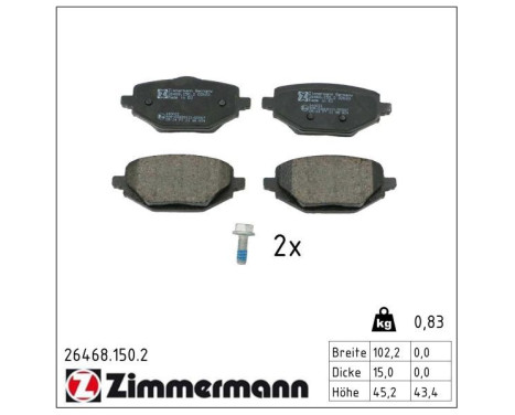 Bromsbeläggssats, skivbroms 26468.150.2 Zimmermann