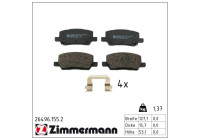Bromsbeläggssats, skivbroms 26496.155.2 Zimmermann