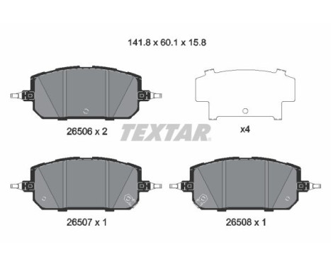 Bromsbeläggssats, skivbroms 2650601 Textar