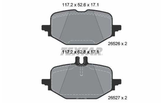 Bromsbeläggssats, skivbroms 2652601 Textar