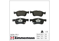Bromsbeläggssats, skivbroms 26594.175.1 Zimmermann