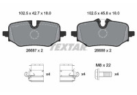Bromsbeläggssats, skivbroms 2668701 Textar