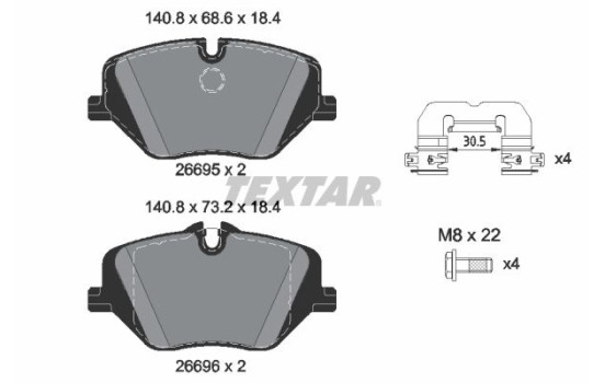 Bromsbeläggssats, skivbroms 2669501 Textar