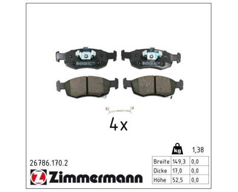 Bromsbeläggssats, skivbroms 26786.170.2 Zimmermann