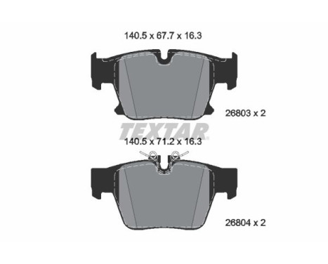 Bromsbeläggssats, skivbroms 2680301 Textar