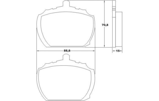 Bromsbeläggssats, skivbroms 36102 ABS, bild 2