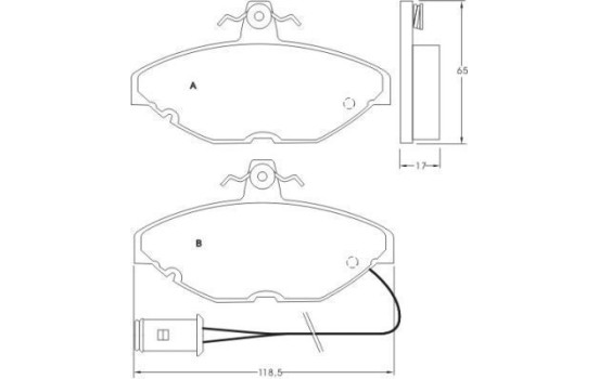Bromsbeläggssats, skivbroms 36513 ABS, bild 2