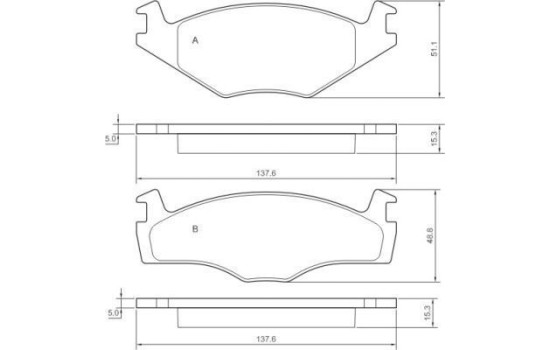 Bromsbeläggssats, skivbroms 36540 ABS, bild 2
