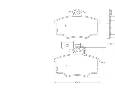 Bromsbeläggssats, skivbroms 36631 ABS, bild 2