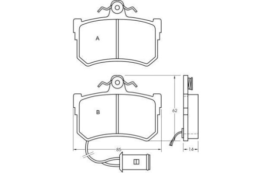 Bromsbeläggssats, skivbroms 36645 ABS, bild 2