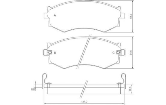 Bromsbeläggssats, skivbroms 36685 ABS, bild 3