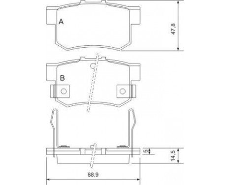 Bromsbeläggssats, skivbroms 36712 ABS, bild 2