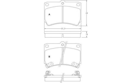 Bromsbeläggssats, skivbroms 36726 ABS, bild 2