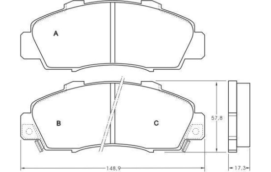 Bromsbeläggssats, skivbroms 36737 ABS, bild 2