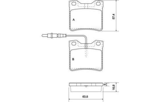 Bromsbeläggssats, skivbroms 37009 ABS, bild 2