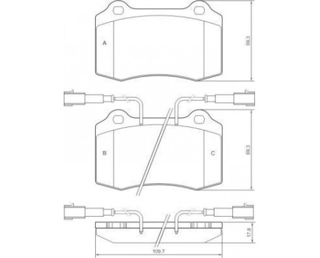 Bromsbeläggssats, skivbroms 37041 ABS, bild 2