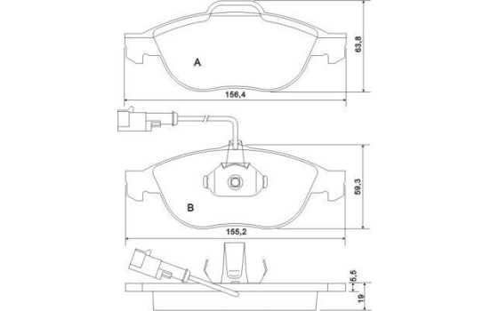 Bromsbeläggssats, skivbroms 37064 ABS, bild 2