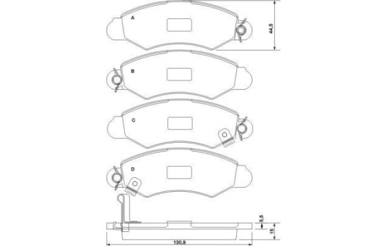 Bromsbeläggssats, skivbroms 37140 ABS, bild 2