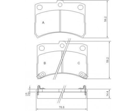 Bromsbeläggssats, skivbroms 37168 ABS, bild 2