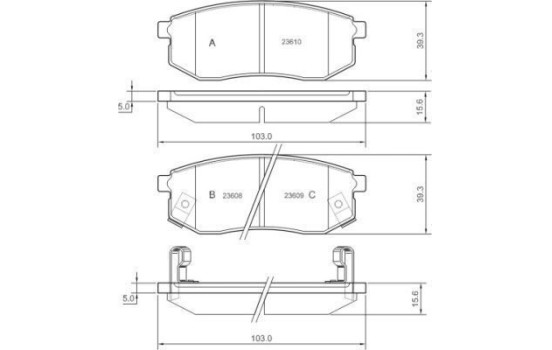 Bromsbeläggssats, skivbroms 37182 ABS, bild 3