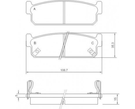 Bromsbeläggssats, skivbroms 37208 ABS, bild 2