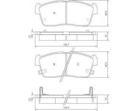 Bromsbeläggssats, skivbroms 37222 ABS, bild 2