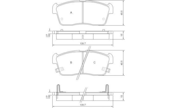 Bromsbeläggssats, skivbroms 37222 ABS, bild 2