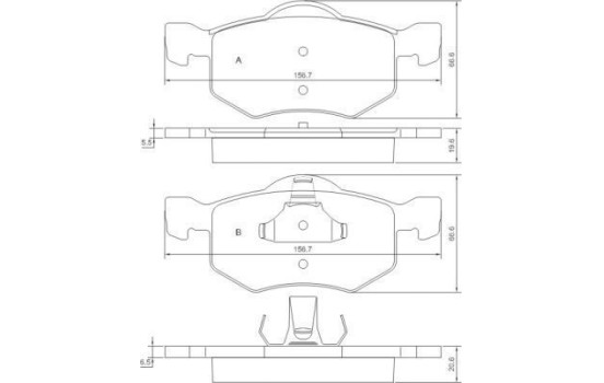 Bromsbeläggssats, skivbroms 37255 ABS, bild 2