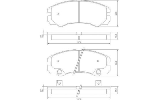 Bromsbeläggssats, skivbroms 37257 ABS, bild 2