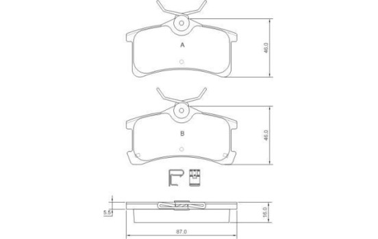 Bromsbeläggssats, skivbroms 37270 ABS, bild 3