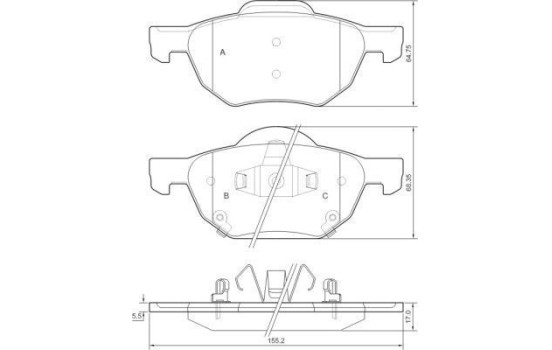 Bromsbeläggssats, skivbroms 37359 ABS, bild 2