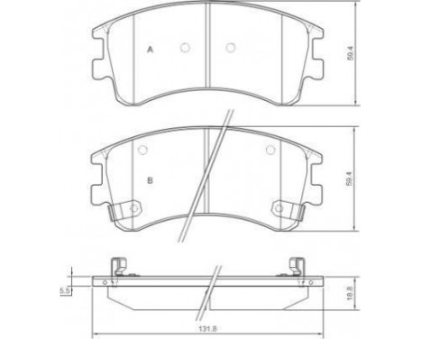 Bromsbeläggssats, skivbroms 37381 ABS, bild 2