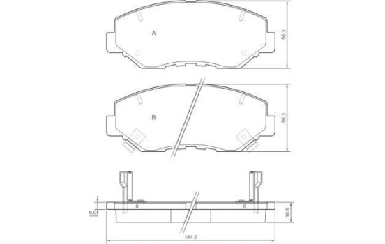 Bromsbeläggssats, skivbroms 37424 ABS, bild 2