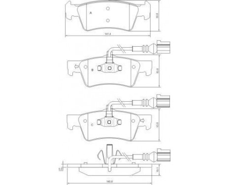 Bromsbeläggssats, skivbroms 37527 ABS, bild 2