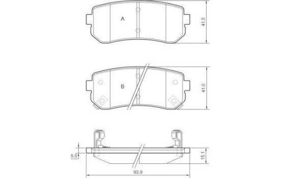 Bromsbeläggssats, skivbroms 37533 ABS, bild 2