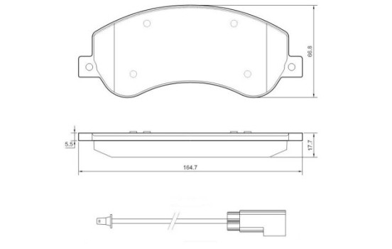 Bromsbeläggssats, skivbroms 37558 ABS, bild 2